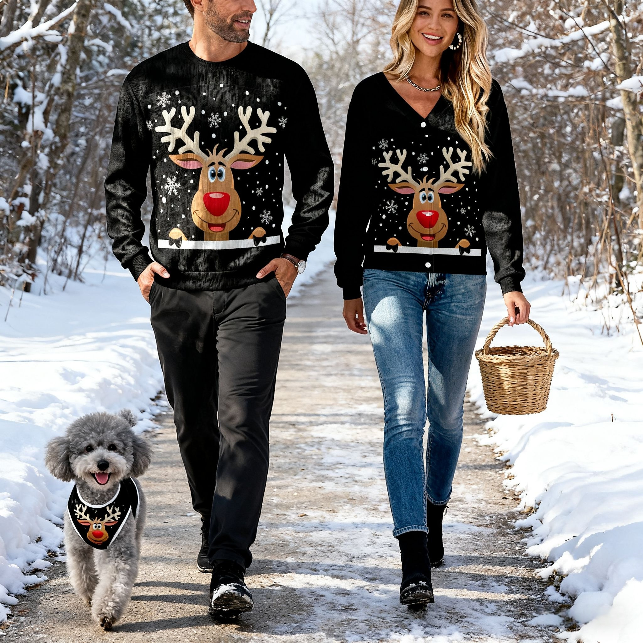 Cute Reindeer Peekaboo Sweater