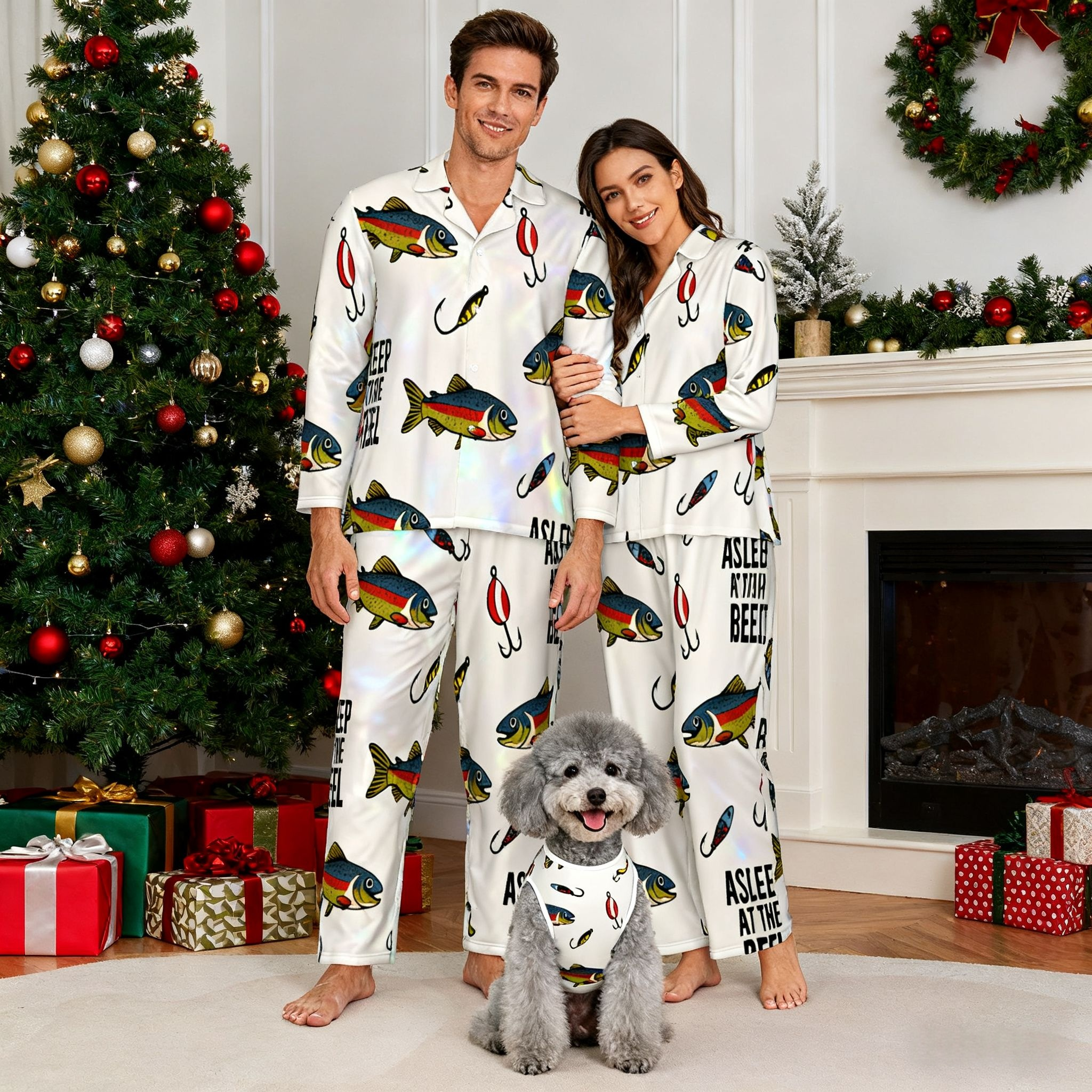 Holiday Fishing Catch Christmas Pajamas