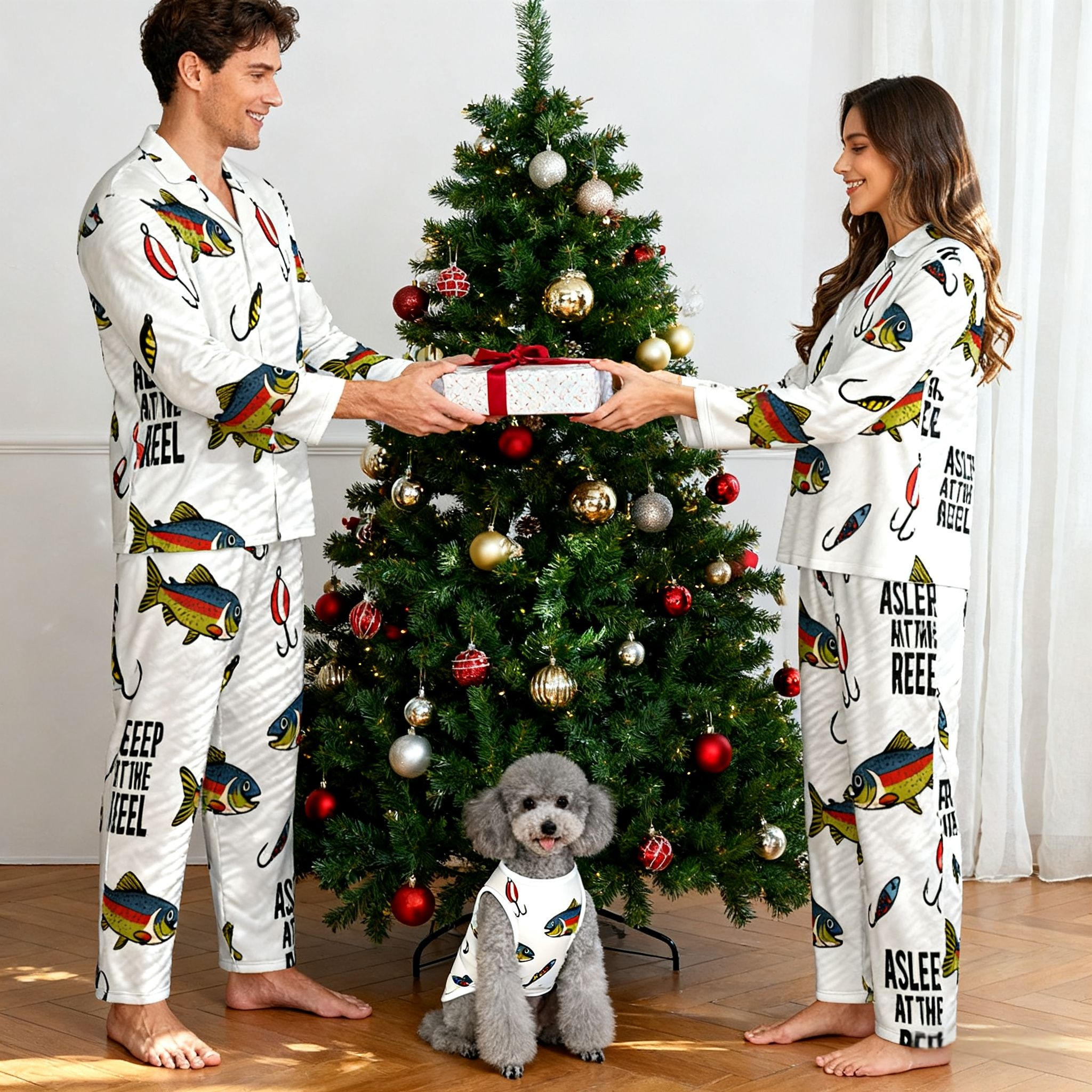 Holiday Fishing Catch Christmas Pajamas