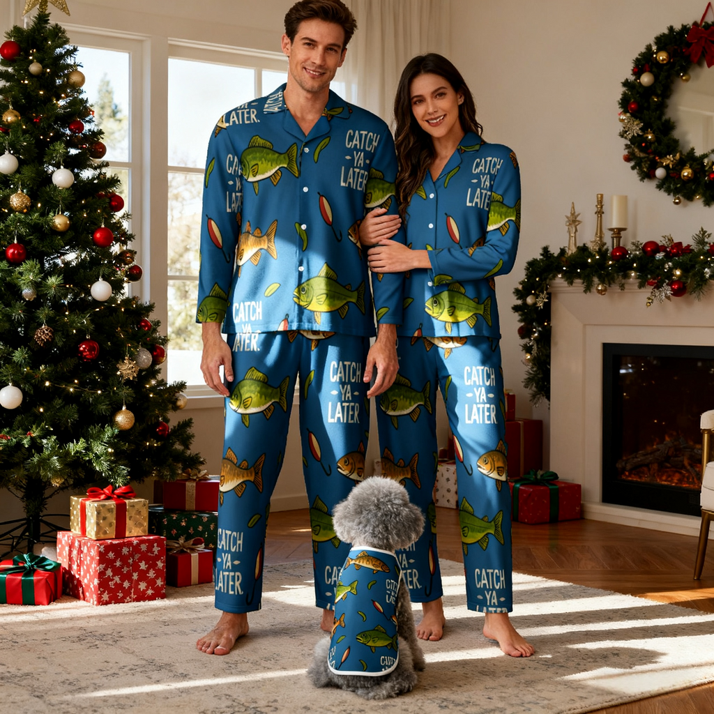 Holiday Catch Ya Later Fish Christmas Pajamas