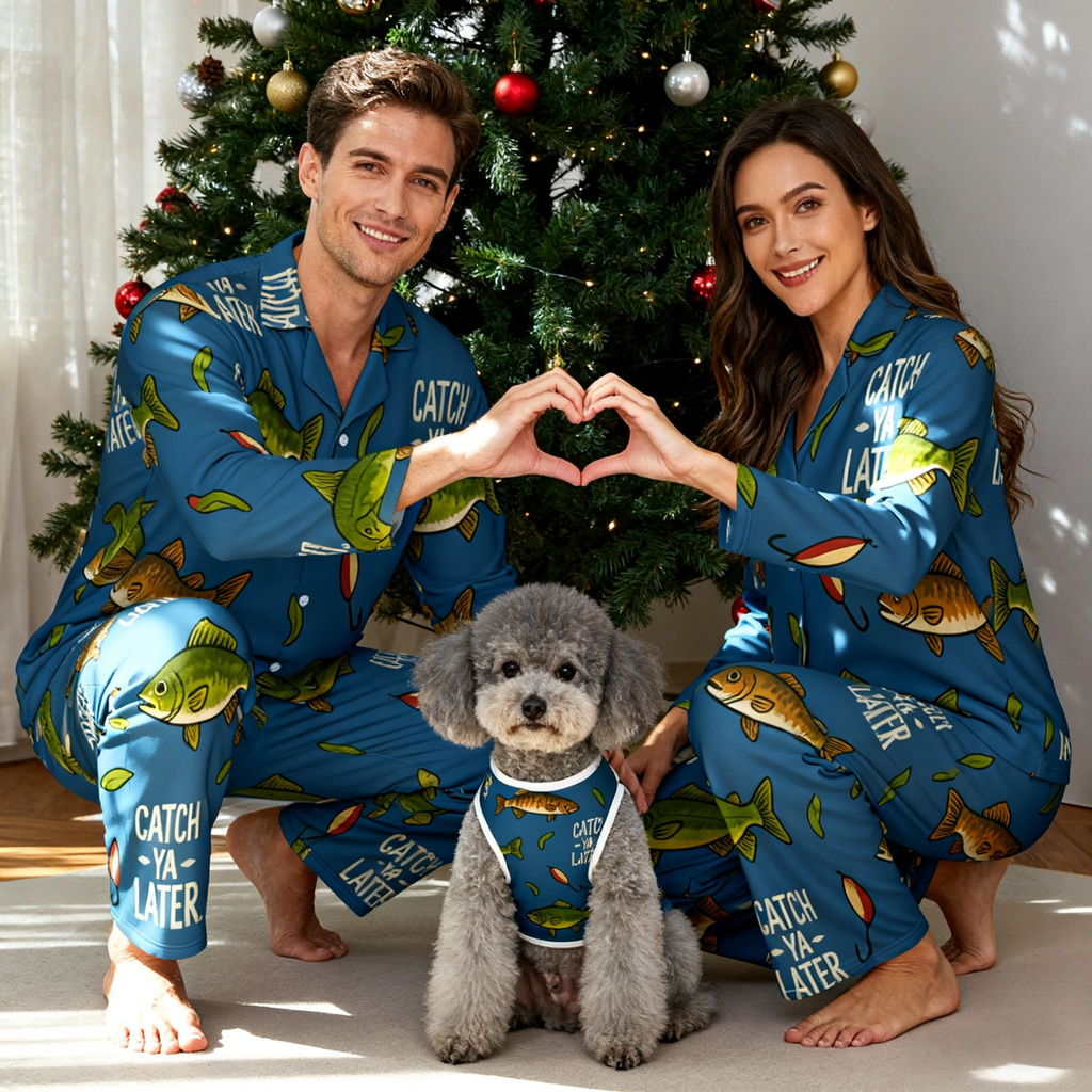 Holiday Catch Ya Later Fish Christmas Pajamas