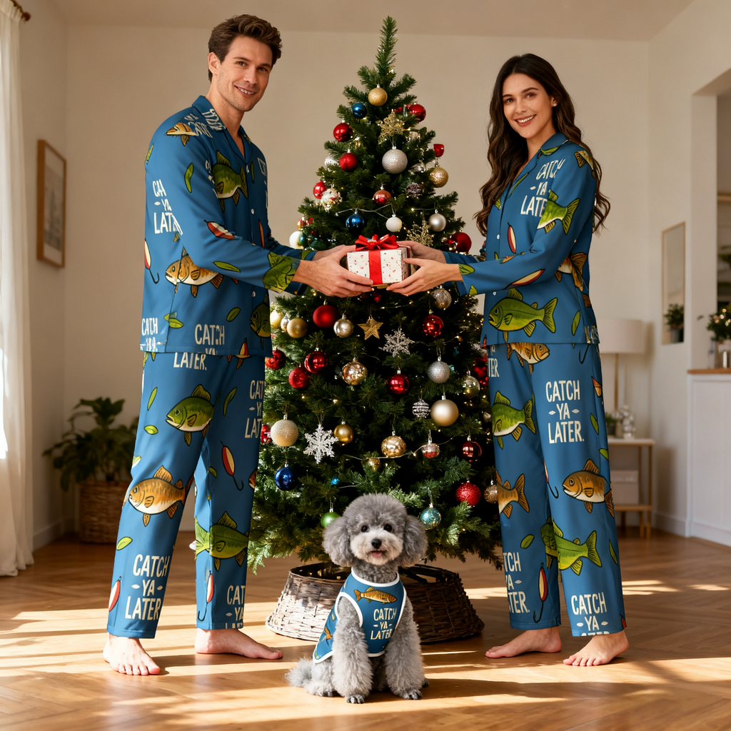 Holiday Catch Ya Later Fish Christmas Pajamas