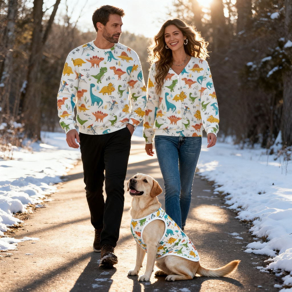 Holiday Colorful Dino Sweater