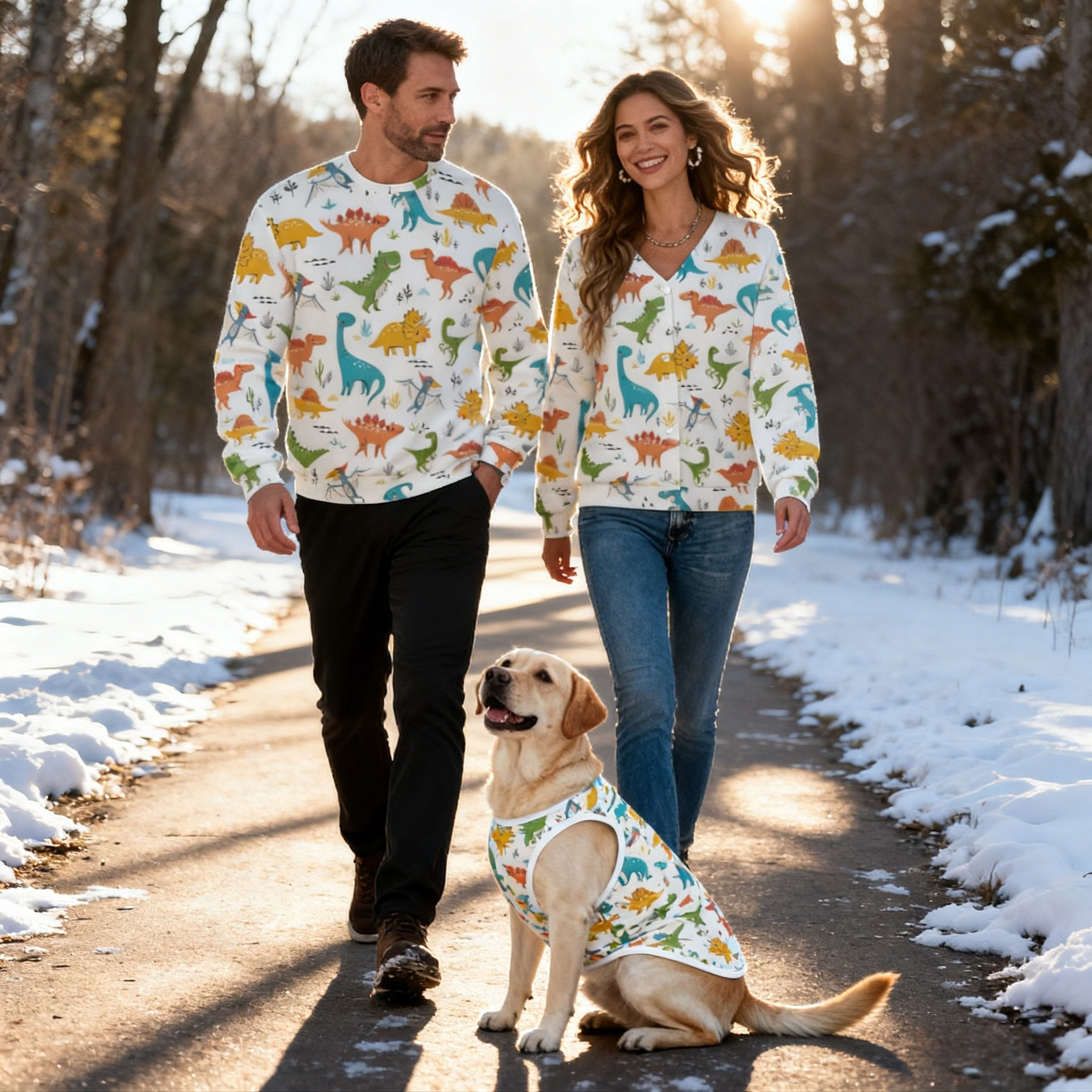 Holiday Colorful Dino Sweater