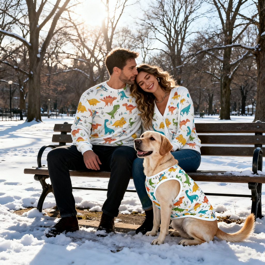 Holiday Colorful Dino Sweater