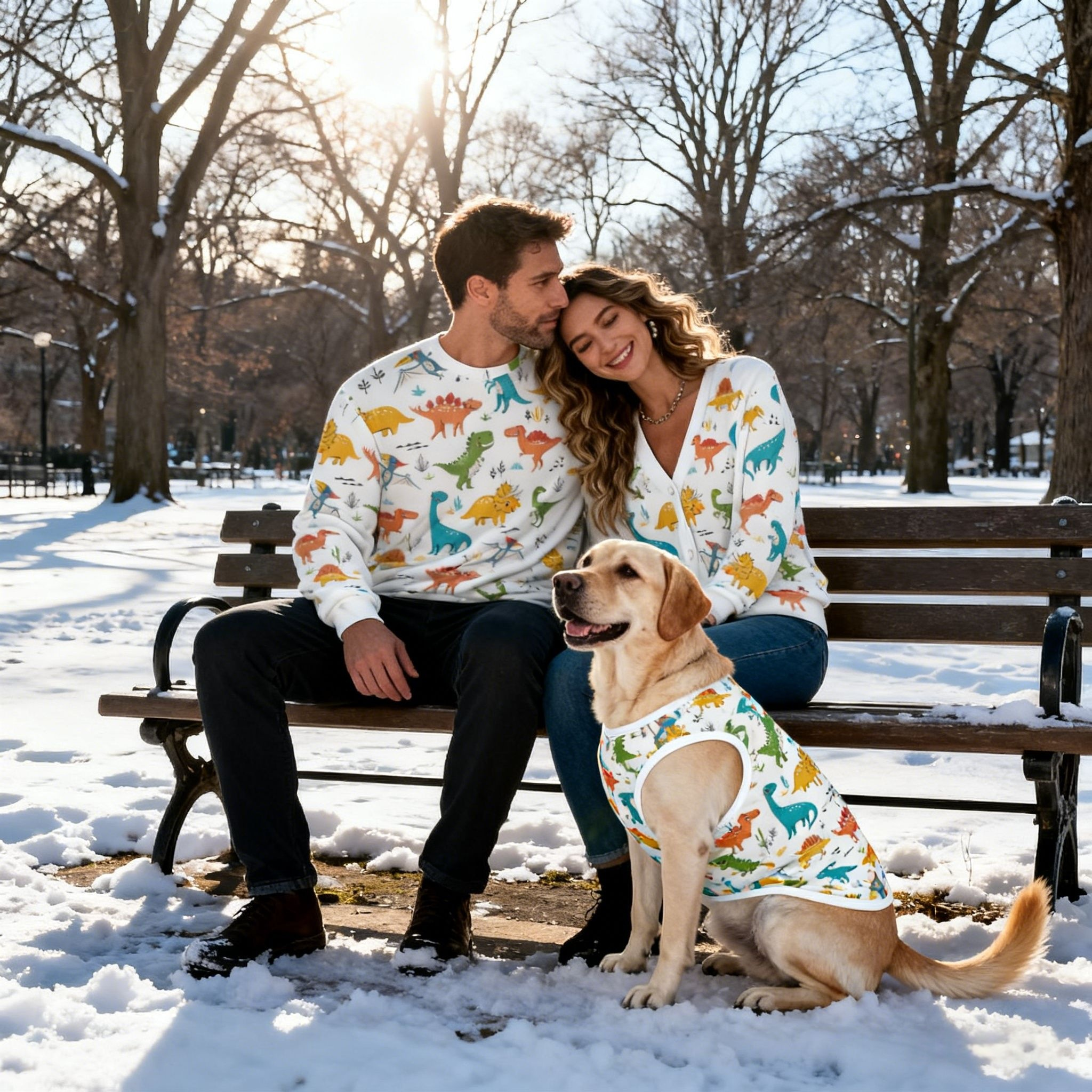 Holiday Colorful Dino Sweater