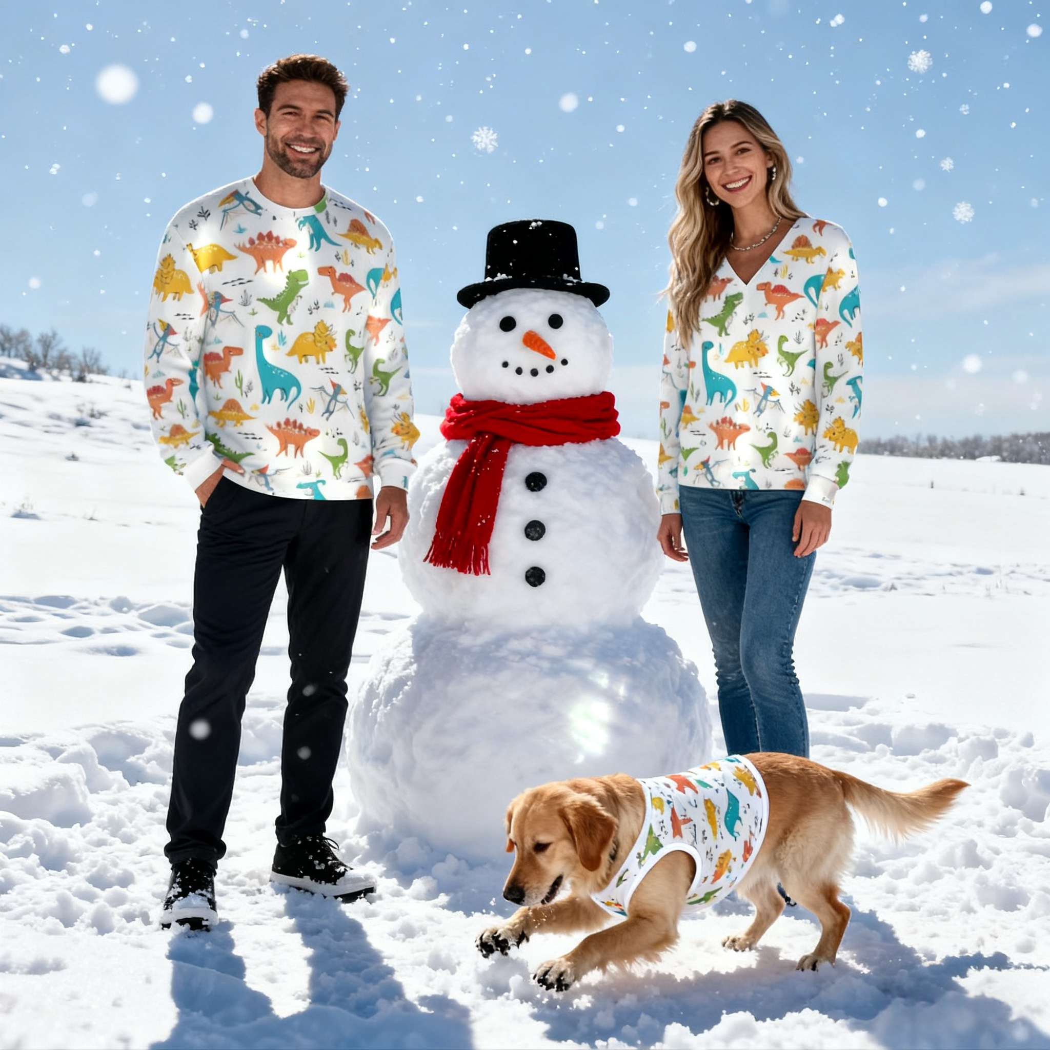 Holiday Colorful Dino Sweater