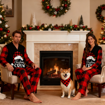 Holiday Red Plaid Christmas Crew Matching Pajamas