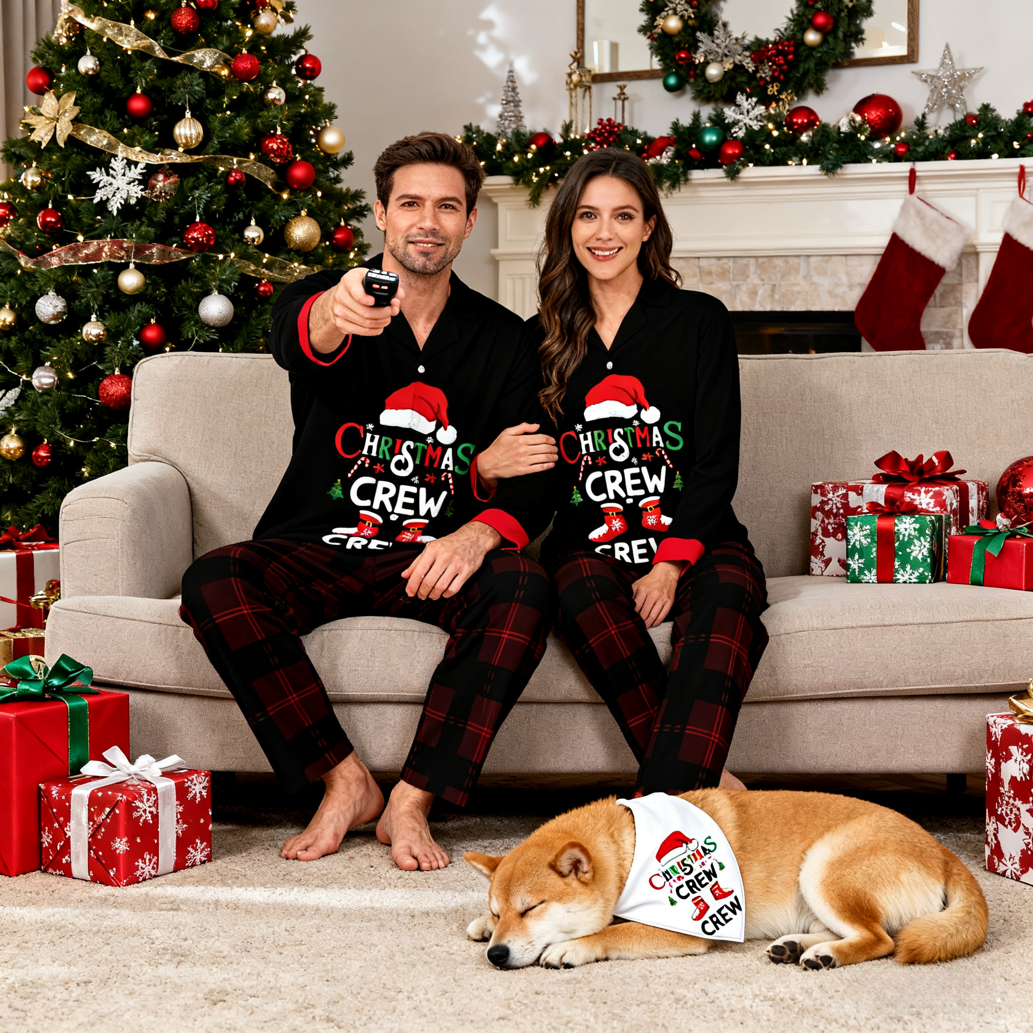 Holiday Christmas Crew Matching Pajamas