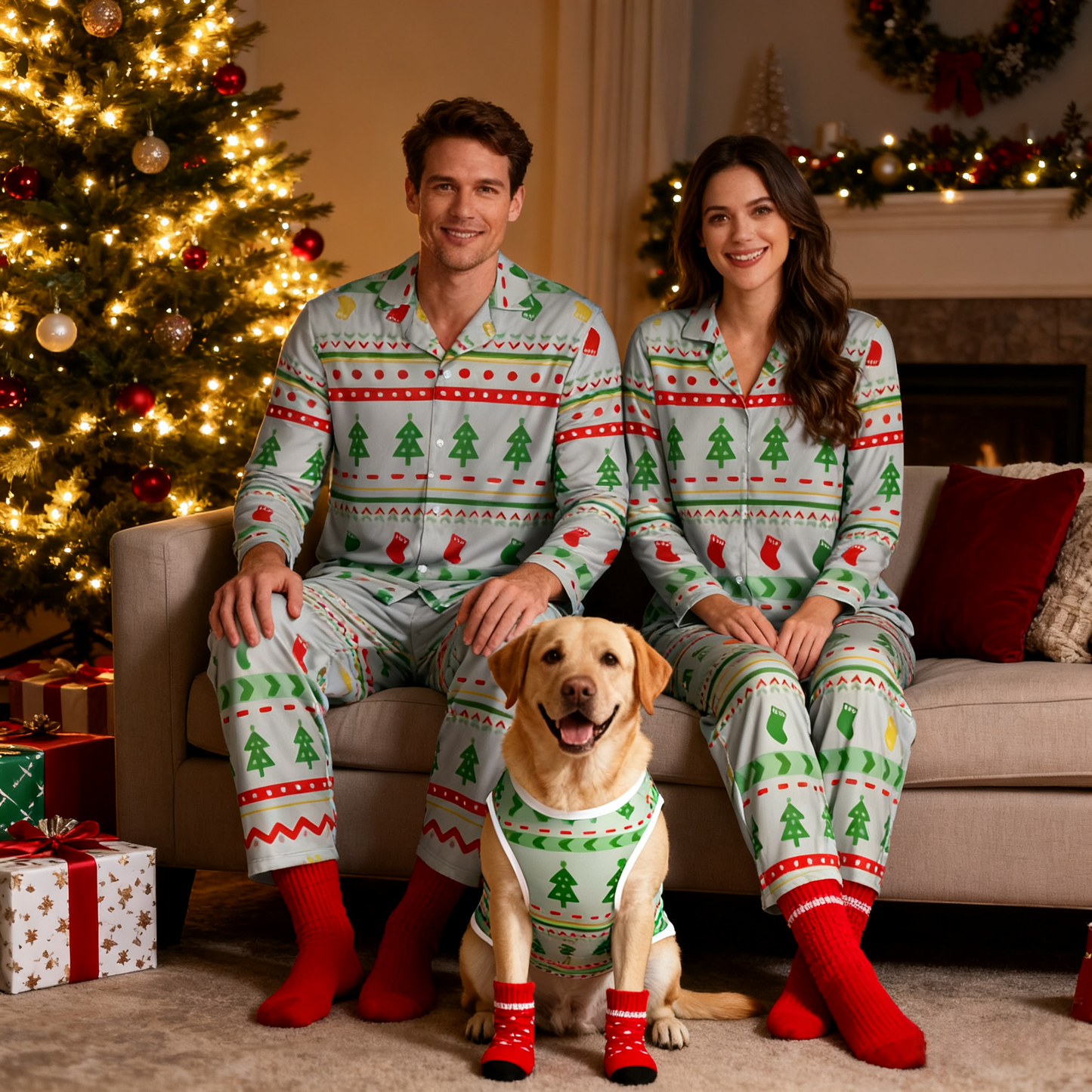 Holiday Charming Trees Matching Pajamas