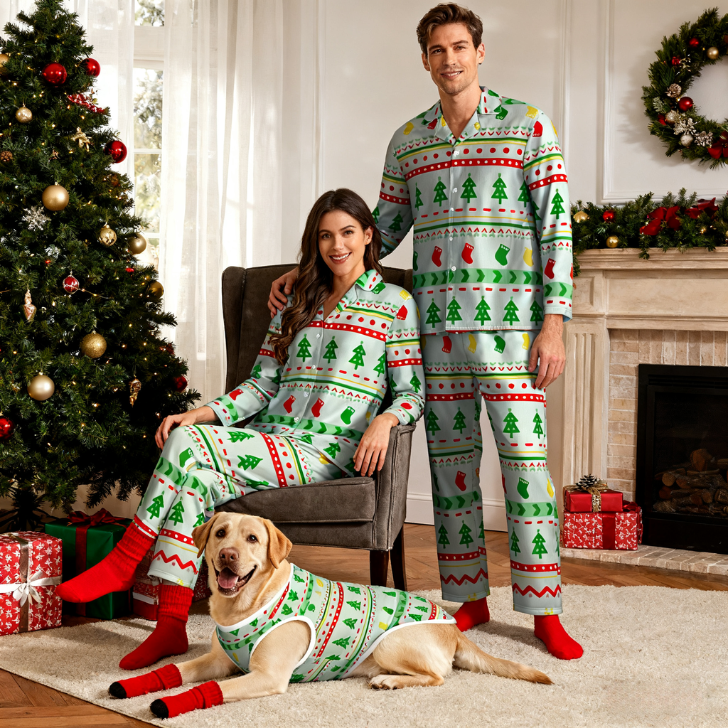 Holiday Charming Trees Matching Pajamas